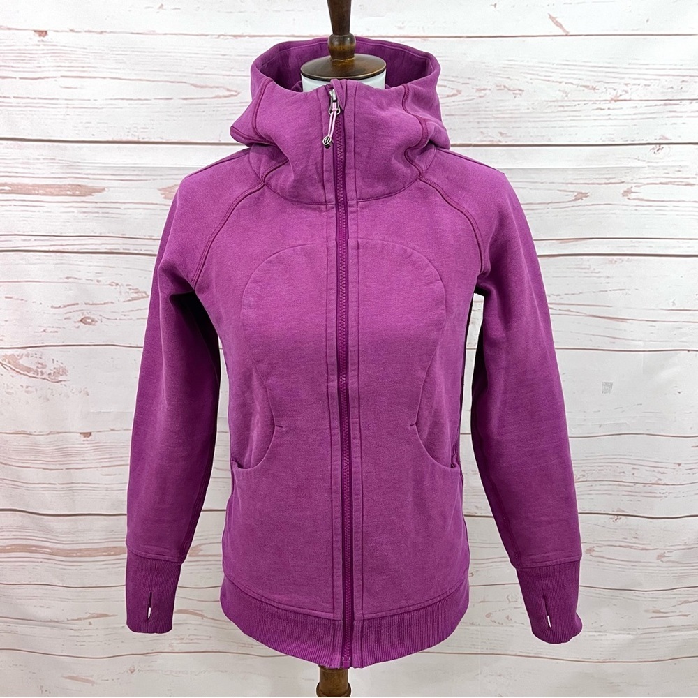 Lululemon Scuba Hoodie Heathered Magenta Ultra Violet Plum Full Zip